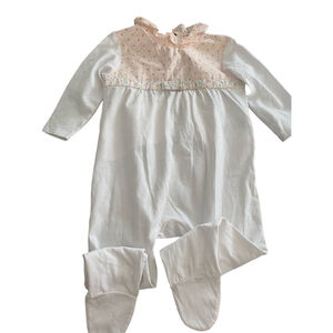 Carrément Beau footie pajamas 100% cotton🎀 detail high ruffle collar 18months